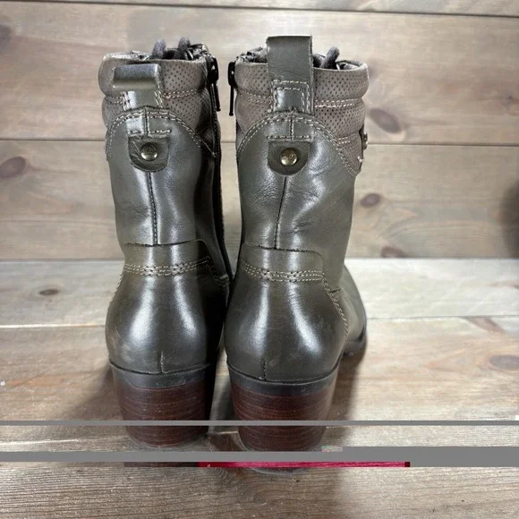 earth denali anchor womens size 7.5 shoes green leather heel combat boots - Picture 5 of 11